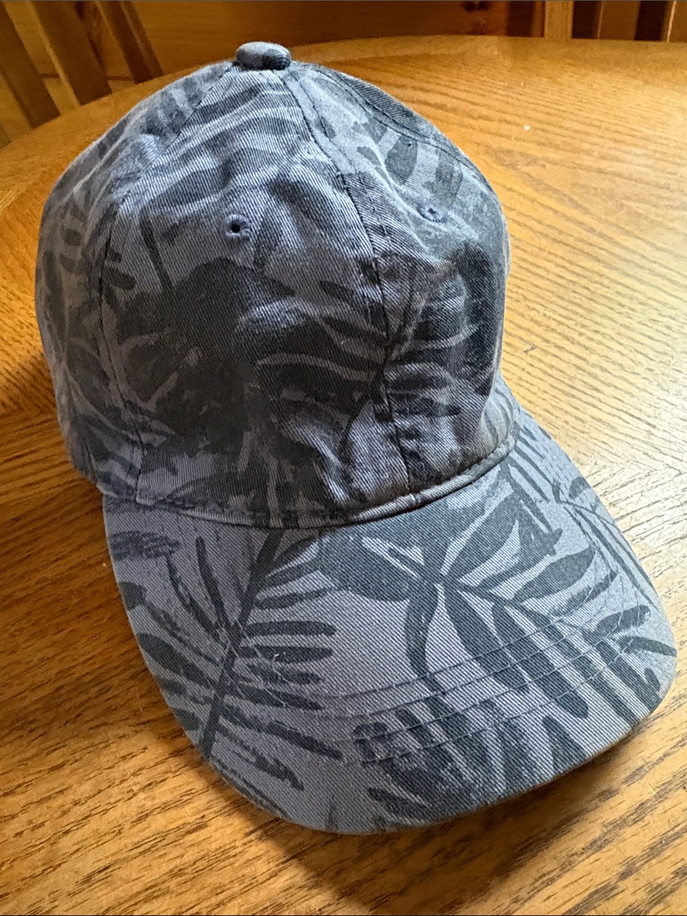 Vintage GAP women’s Indigo blue fern Leaf-Pattern Baseball Cap OSFA